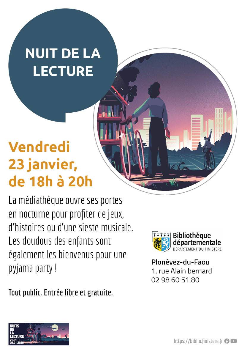 Nuit de la lecture vendredi 23 janvier de 18h à 20h : histoires, jeux, sieste musicale et Nuit des Doudous